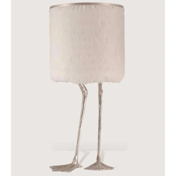 Porta Romana I Duck Feet Lamp I Decayed Silver With White Duck Feather