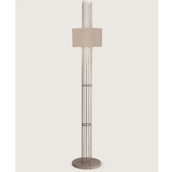 Porta Romana I Flynn Caged Floor Lamp | Decayed Silver