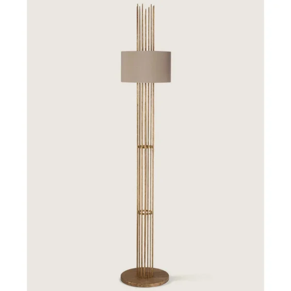 Porta Romana I Flynn Caged Floor Lamp | Gold