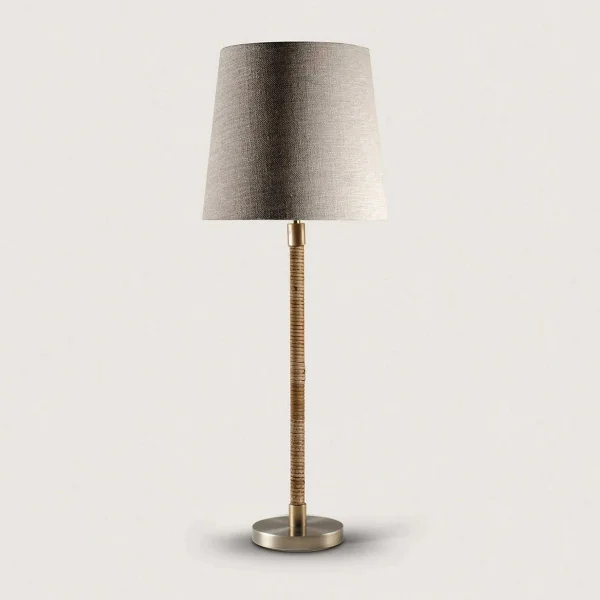 Porta Romana I Holden Table Lamp Small | Dark Cane with Antiqued Brass