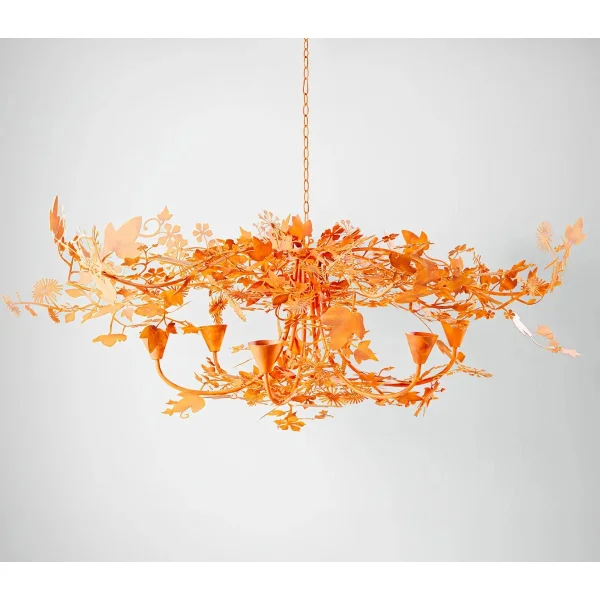 Porta Romana I  Ivy Shadow Chandelier Large with Chain | Persimmon