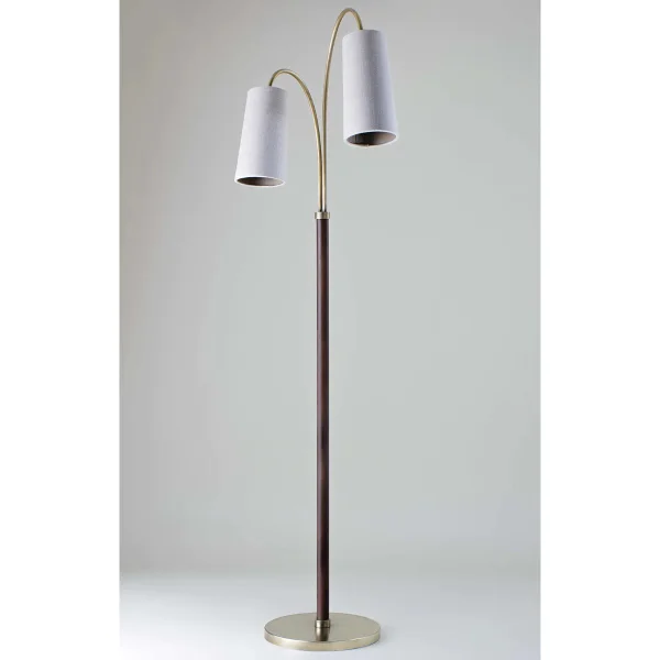 Porta Romana I Kelly floor Lamp | Antique Brass with Chocolate