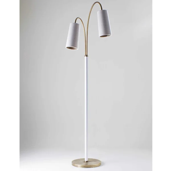 Porta Romana I Kelly floor Lamp | Antique Brass with Cotton