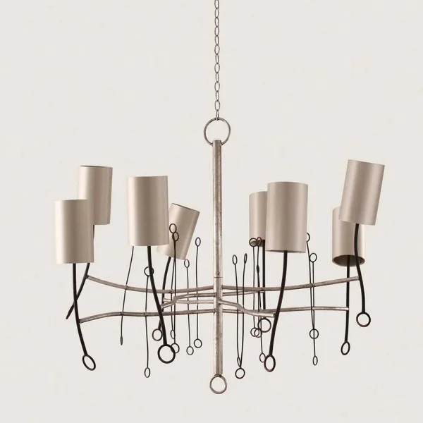 Porta Romana I Lollipop Chandelier Short | Scratched Silver