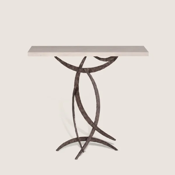 Porta Romana I Miro Console Table | Burnt Silver