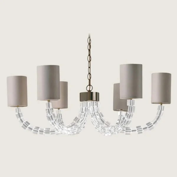 Porta Romana I Round Lartigue Chandelier | Nickel