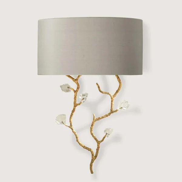 Porta Romana I Trailing Blossom Wall Light | White Gold