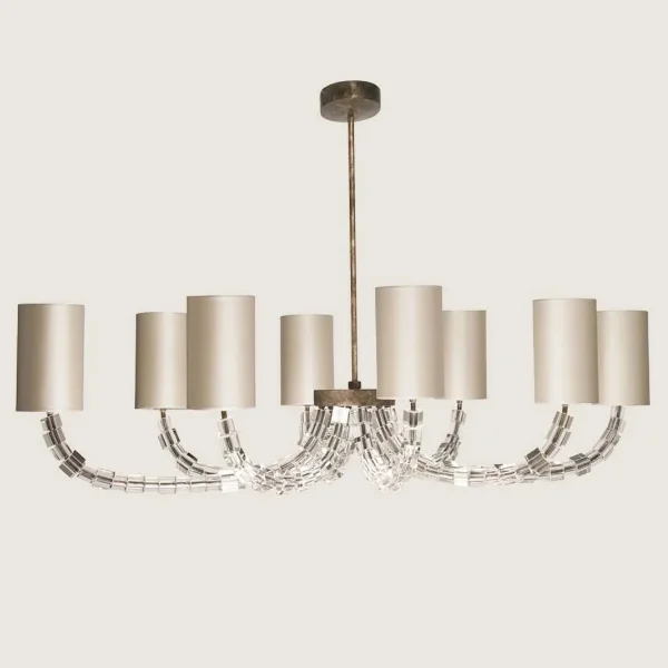 Porta Romana | Lartigue Oval Chandelier | Burnt Silver