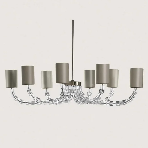 Porta Romana | Lartigue Oval Chandelier | Nickel