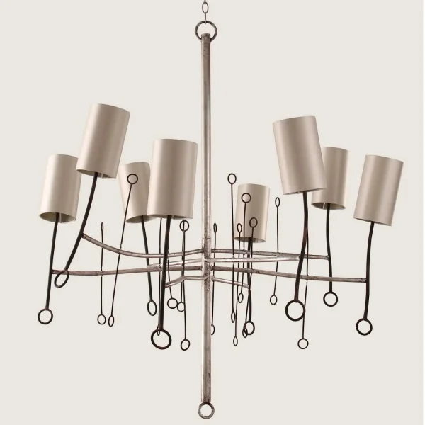 Porta Romana | Lollipop Chandelier Large | Scratched Silver