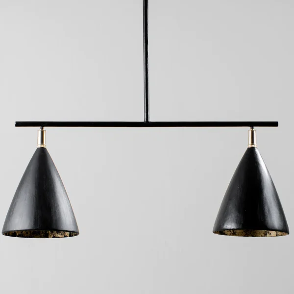 Porta Romana | Matilda Ceiling Light Large | Black with Etched Gold