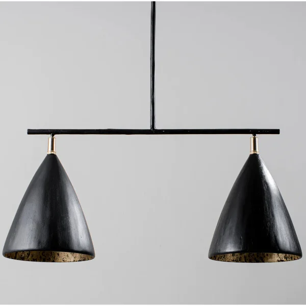 Porta Romana | Matilda Ceiling Light Medium | Black with Etched Gold