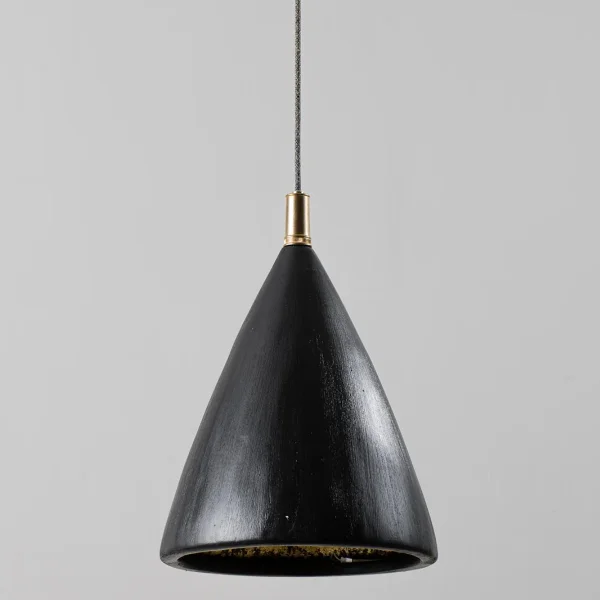 Porta Romana | Matilda Pendant Large | Black with Etched Gold