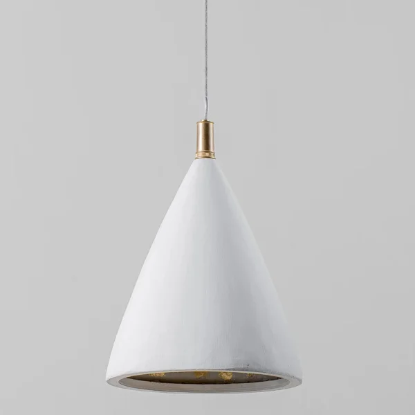 Porta Romana | Matilda Pendant Large | Plaster White with Cream Etched Gold