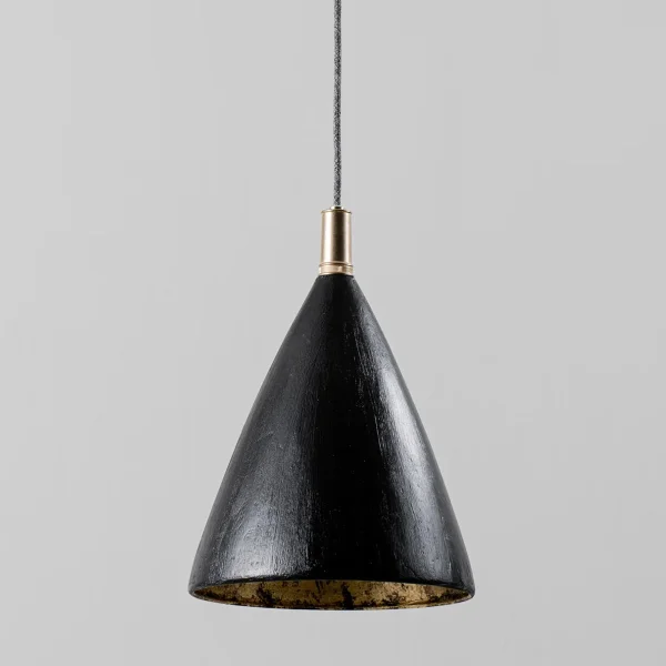 Porta Romana | Matilda Pendant Medium | Black with Etched Gold