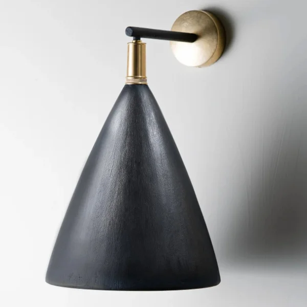 Porta Romana | Matilda Wall Light Medium Single | Black with Etched Gold