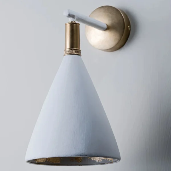 Porta Romana | Matilda Wall Light Small | Plaster White with Cream Etched Gold