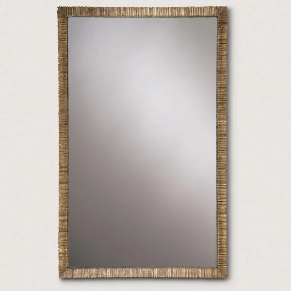 Porta Romana | Rectangular Trevose Mirror Small | French Brass