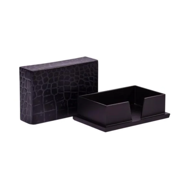 Posh Trading | Chelsea Business Card Holder | Croc Noir