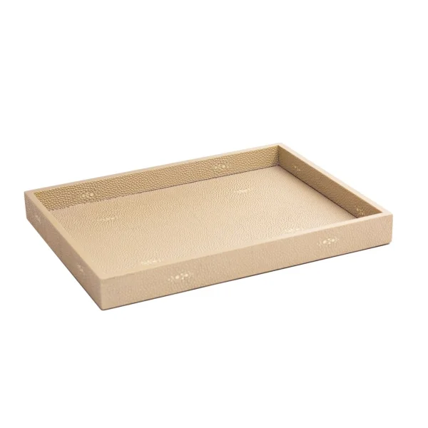Posh Trading I Chelsea Medium Tray | Natural Faux Shagreen