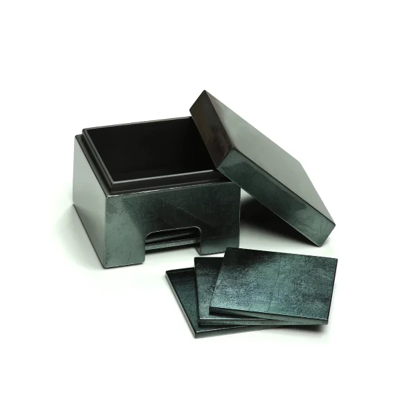 Posh Trading I Coasters I Coastbox Silver Leaf I Stormy Sky