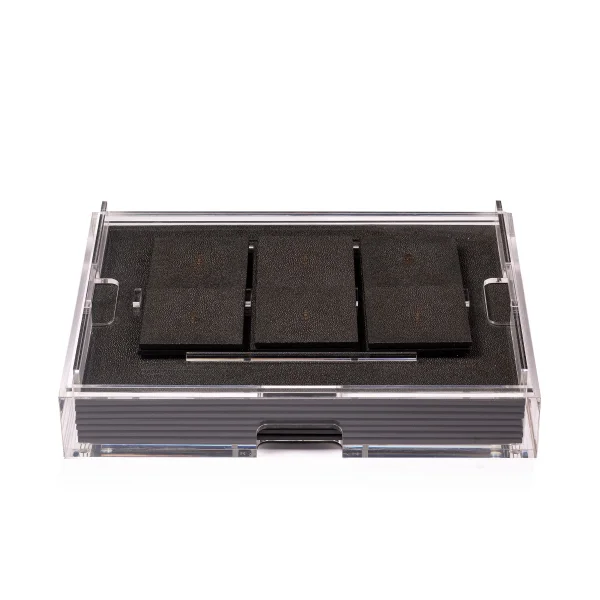 Posh Trading I Grand Matbox Clear with Faux Skin Mats I Shagreen Chocolate