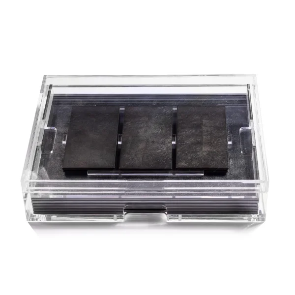 Posh Trading I Grand Matbox Clear with Silver Leaf Mats I Stormy Sky