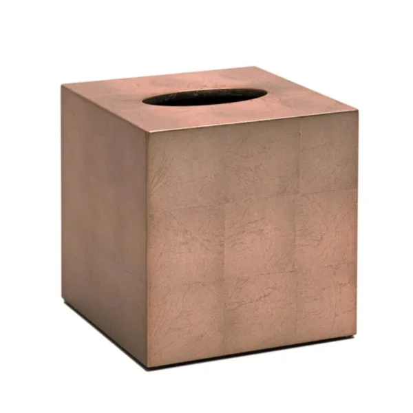 Posh Trading I Kensington Tissue Box Matte Silver Leaf | Taupe