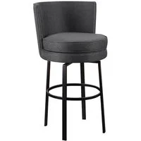Povis Bar Stool, Bar Stool, Grey/Black - Andrew Martin Other Fabric