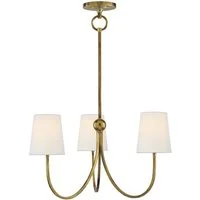 Reed Chandelier Brass, Light, Hand-Rubbed Antique Brass - Andrew Martin