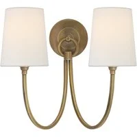 Reed Double Wall Light Brass, Light, Double, Hand-Rubbed Antique Brass - Andrew Martin