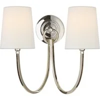 Reed Double Wall Light Nickel, Light, Double, Polished Nickel - Andrew Martin
