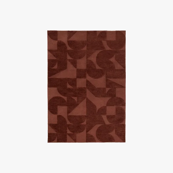 Retro Block Rug in Nutmeg, Large