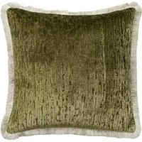 Roma Olive, Sustainable Feather, Cushion - Andrew Martin Sophie Paterson Linen Blend & Velvet Plain
