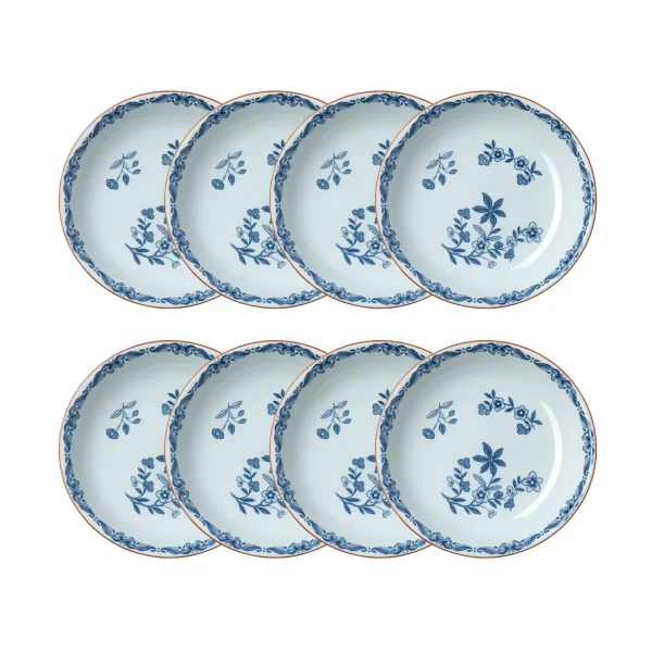 Rörstrand Ostindia deep plate Ø22 cm 8-pack – Blue 22 cm
