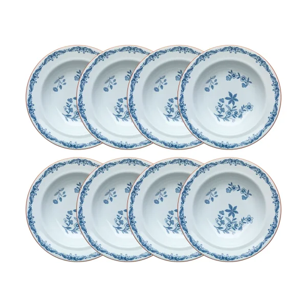 Rörstrand Ostindia deep plate Ø24 cm 8-pack – Blue