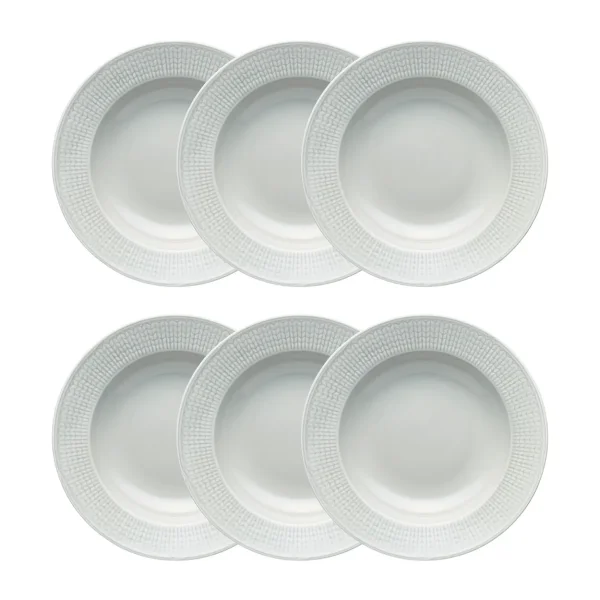 Rörstrand Swedish Grace deep plate 25 cm 6-pack Mist(grey)