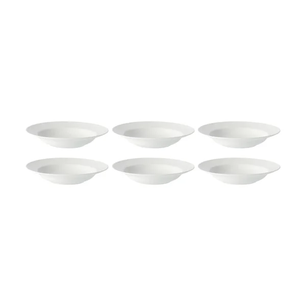 Rörstrand Swedish Grace deep plate 25 cm, 6-pack snow (white)