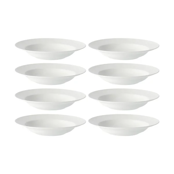 Rörstrand Swedish Grace deep plate Ø25 cm 8-pack - Snow (white)