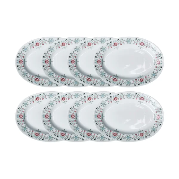 Rörstrand Swedish Grace Winter plate oval 8-pack - White Swedish Grace Winter plate oval 8-pack - White