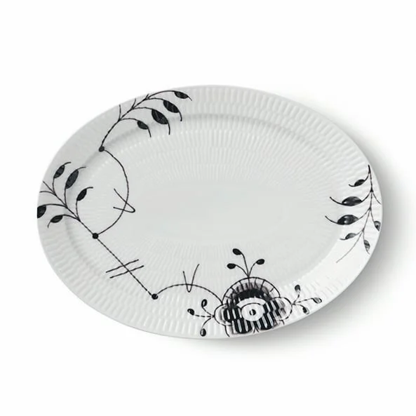 Royal Copenhagen Black Fluted mega oval dish 28 cm