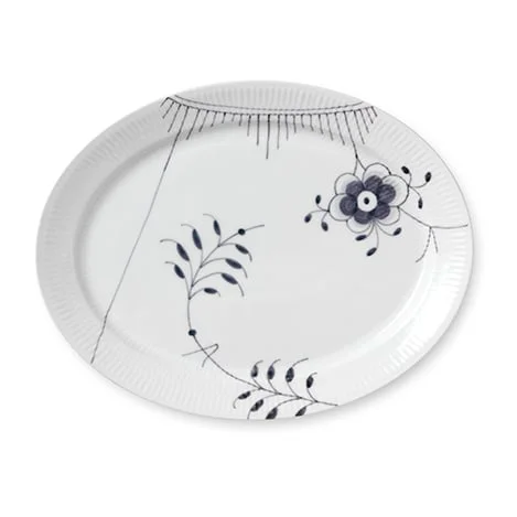 Royal Copenhagen Black Fluted mega oval dish 33 cm