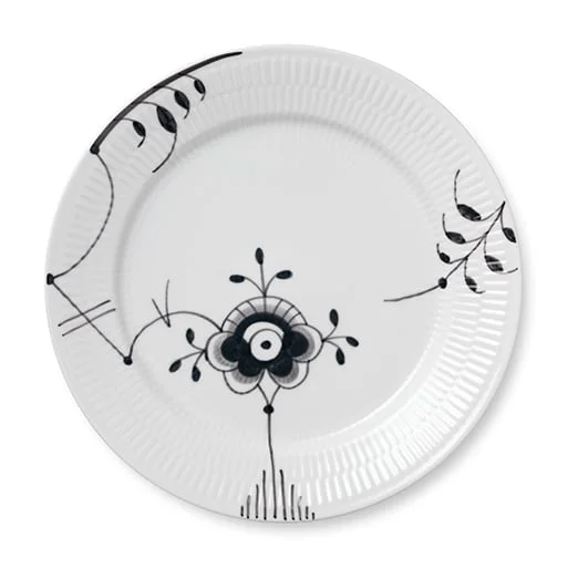 Royal Copenhagen Black Fluted mega plate 6 Ø 27 cm