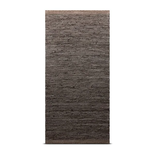 Rug Solid Leather rug 75x200 cm Wood (brown)