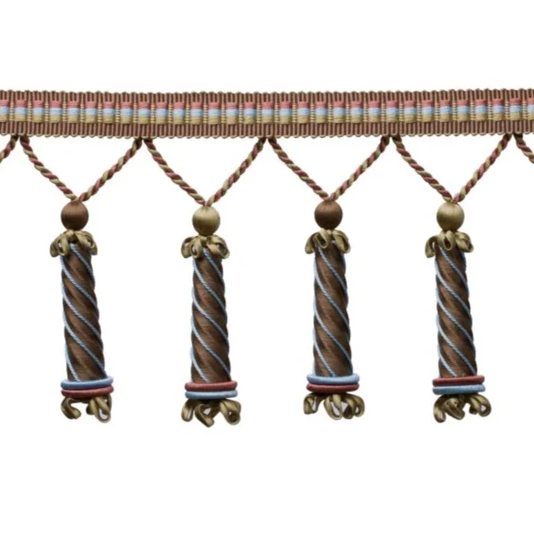 Samuel and Sons | Trianon Carved Beaded Fringe | Chocolat