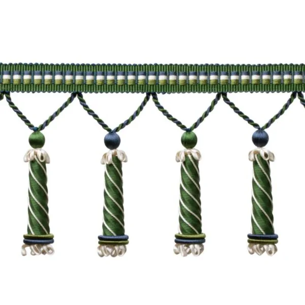 Samuel and Sons | Trianon Carved Beaded Fringe | Emerald