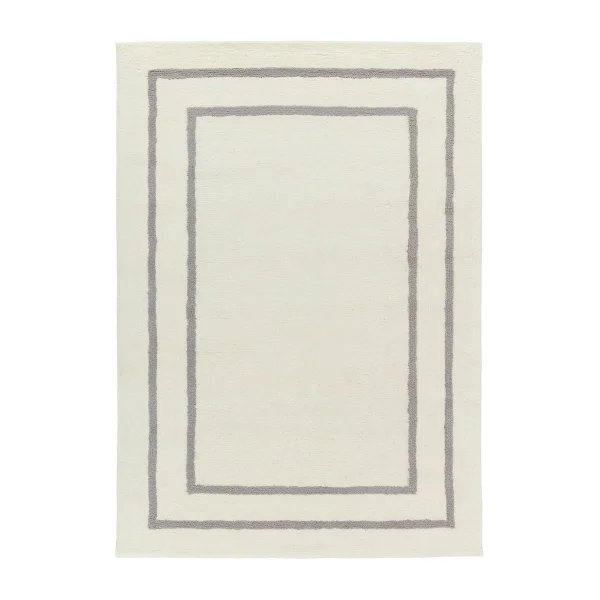 Scandi Living Borders wool carpet White-grey 170x240 cm