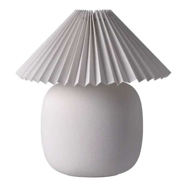 Scandi Living Boulder table lamp 29 cm white-pleated white