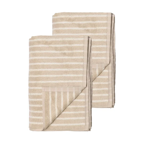 Scandi Living Drift bath towels 100x150 cm 2-pack - Beige-white