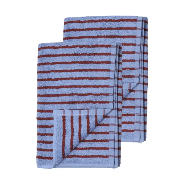 Scandi Living Drift bath towels 100x150 cm 2-pack - Blue-red